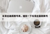 石家庄最新限号表，播放一下石家庄最新限号？