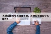 天津车限号今天限几号啊，天津车号限几今天限几？
