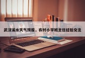 武汉溪水天气预报，农村小学班主任经验交流