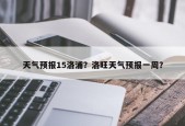 天气预报15洛浦？洛旺天气预报一周？